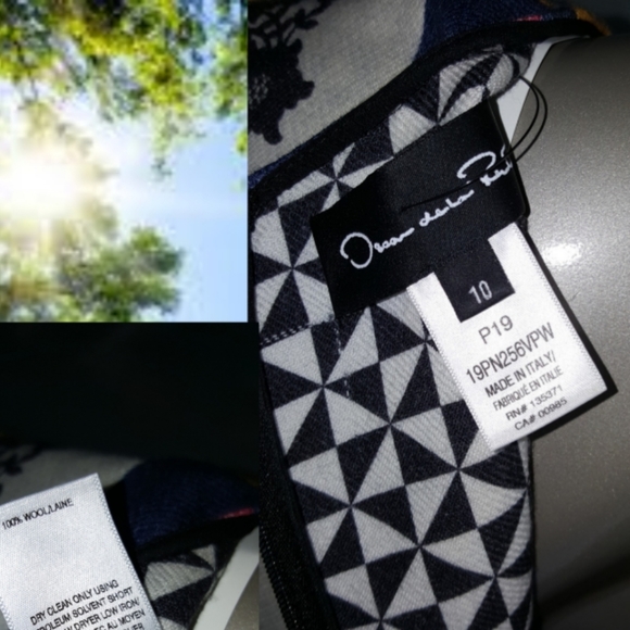 *$2994 NEW OSCAR DE LA RENTA FLORAL WOOL RUNWAY DAY DRESS TUNIC US 8 or 10 L - Picture 8 of 11